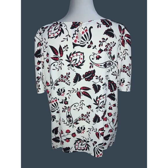 TALBOTS LADIES SS MULTI COLORED POLYESTER ABSTRACT TOP TUNIC BLOUSE SHIRT NWT XL - Picture 7 of 9